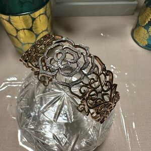 Elegant Rose Gold and Silver Bracelet